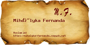 Mihályka Fernanda névjegykártya
